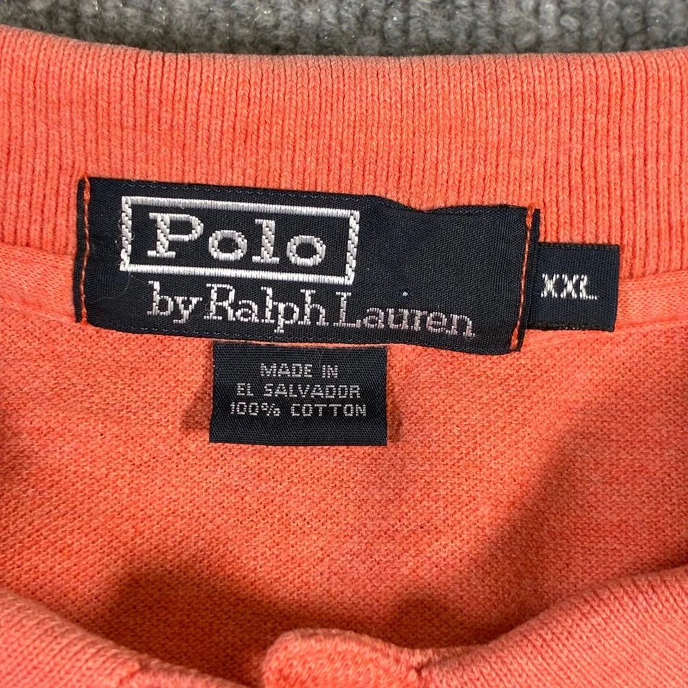 Polo Ralph Lauren Polo Shirt Mens XXL Coral Orange Pique Short‎ Sleeve